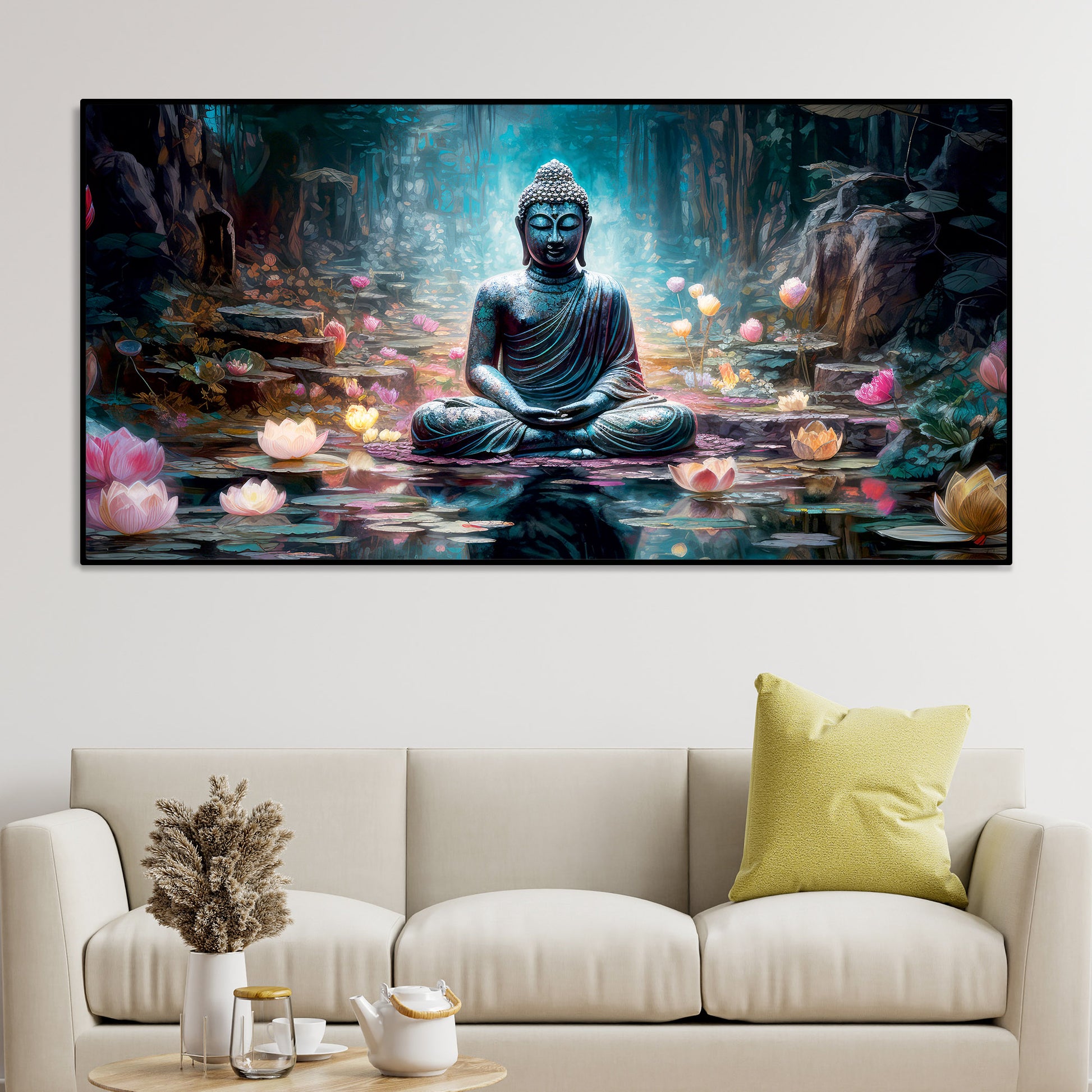 Spiritual Buddha Statue Premium Canvas Wall Painting