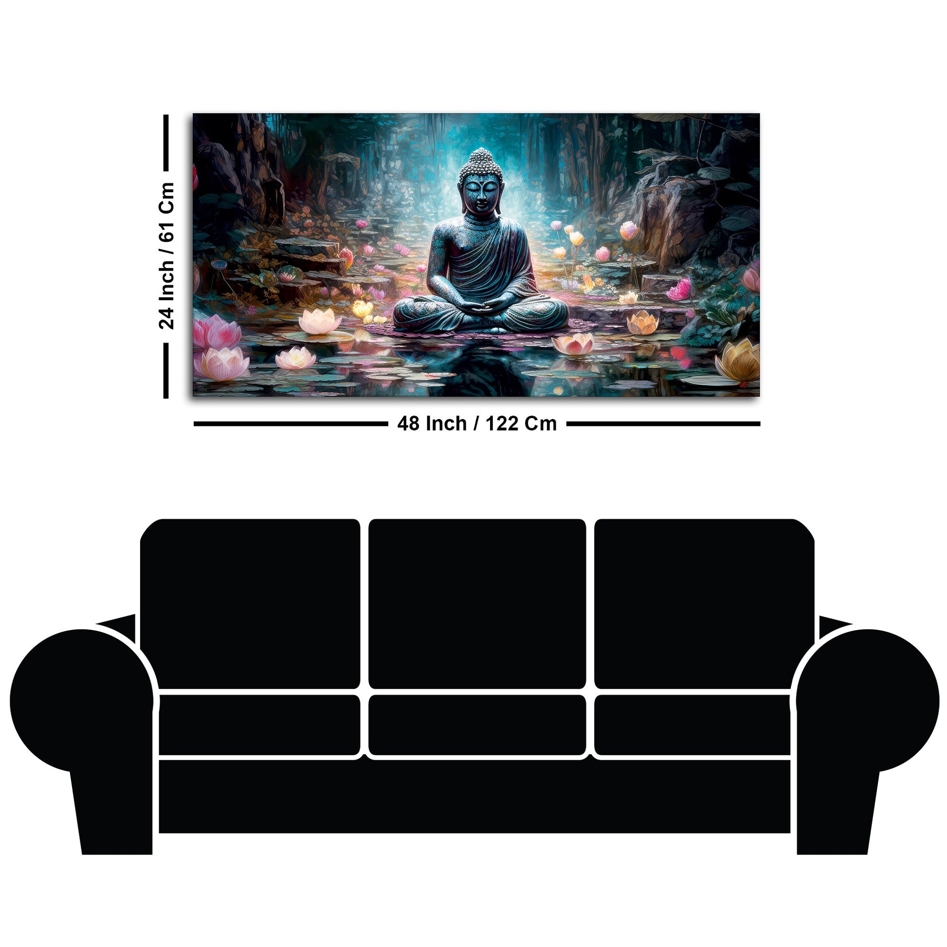 Spiritual Buddha Statue Premium Canvas Wall Painting