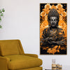 Spiritual Buddha Statue with Flowers Floral Art Canvas Wall Painting