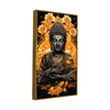 Spiritual Buddha Statue with Flowers Floral Art Canvas Wall Painting