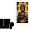 Spiritual Buddha Statue with Flowers Floral Art Canvas Wall Painting