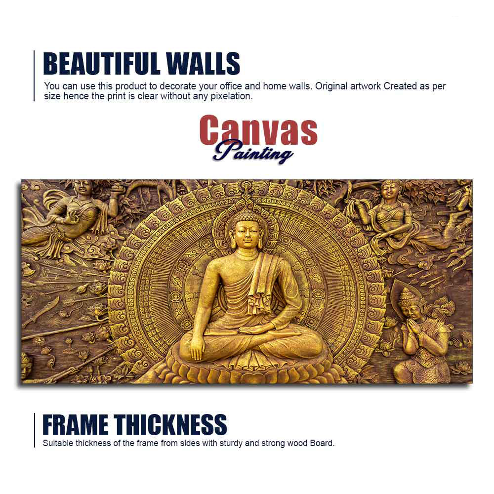 Spiritual God Buddha Premium Canvas Wall Painting