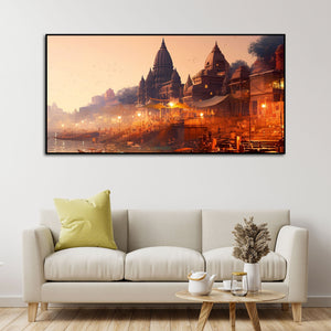 Spiritual Hub City Varanasi Canvas Wall Painting