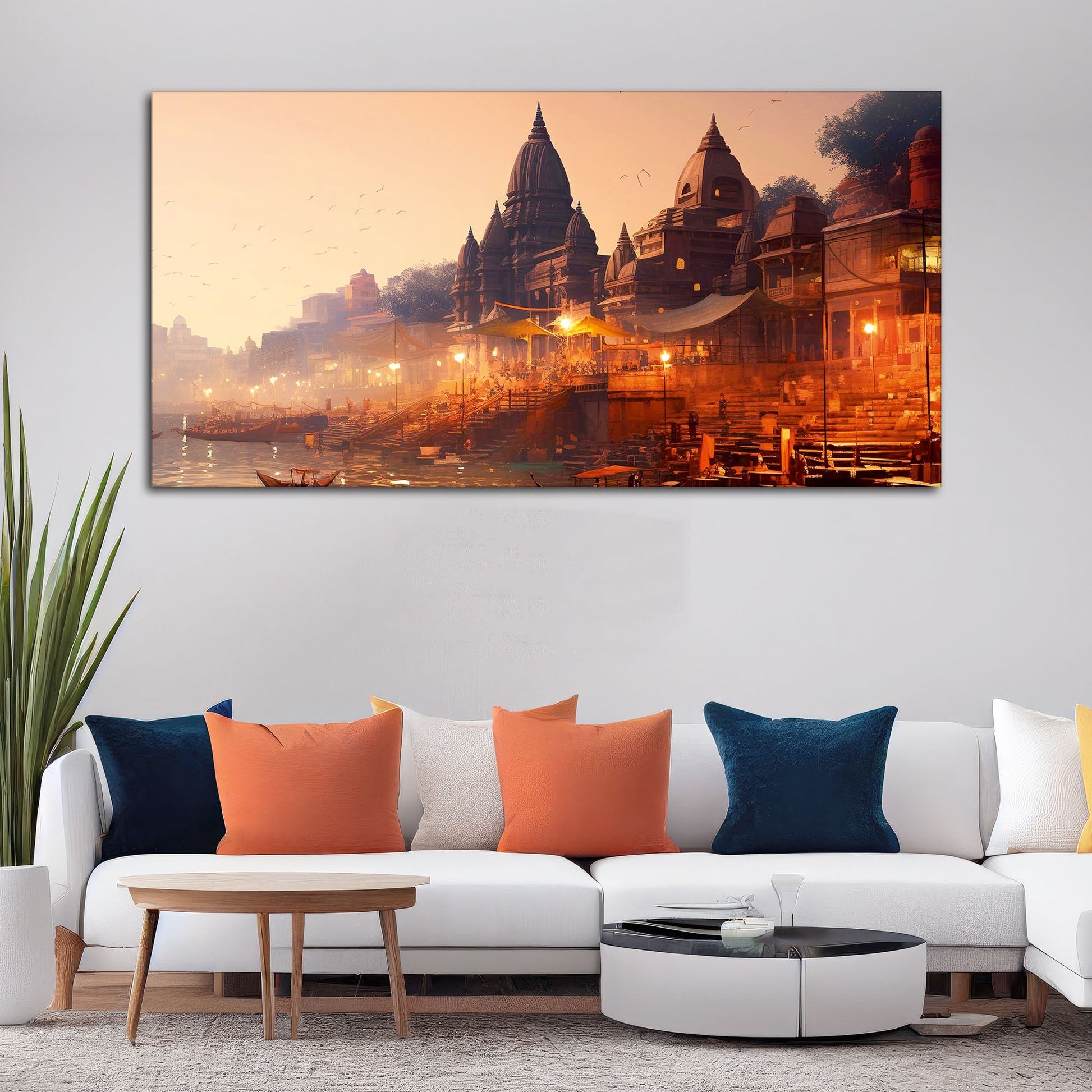 Spiritual Hub City Varanasi Canvas Wall Painting