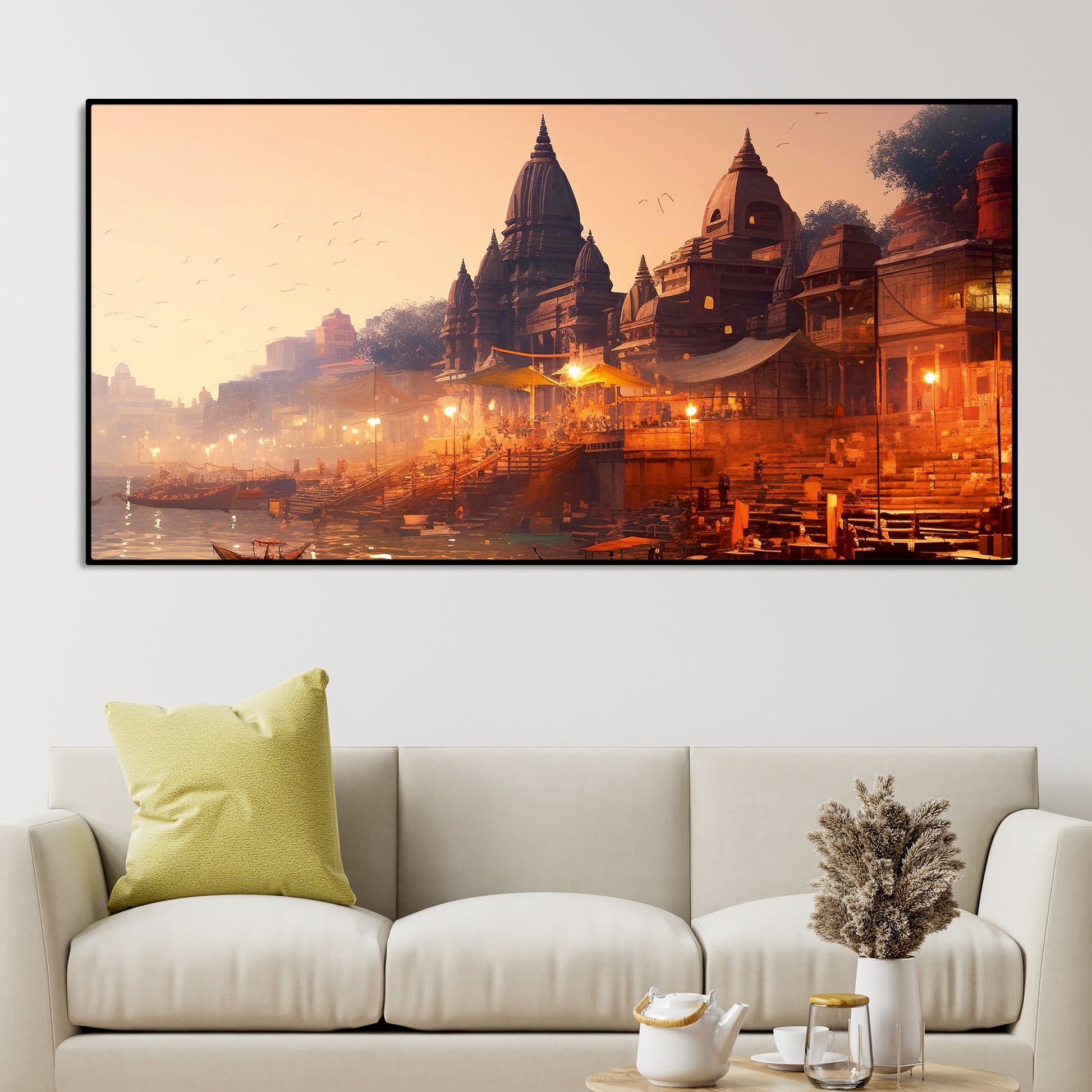 Spiritual Hub City Varanasi Canvas Wall Painting