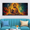Spiritual Peaceful Gautam Buddha Textured Art Wooden Wall Painting