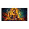 Spiritual Peaceful Gautam Buddha Textured Art Wooden Wall Painting