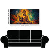 Spiritual Peaceful Gautam Buddha Textured Art Wooden Wall Painting