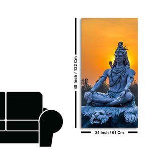 Spiritual Wall Painting of Lord Shiva Statue