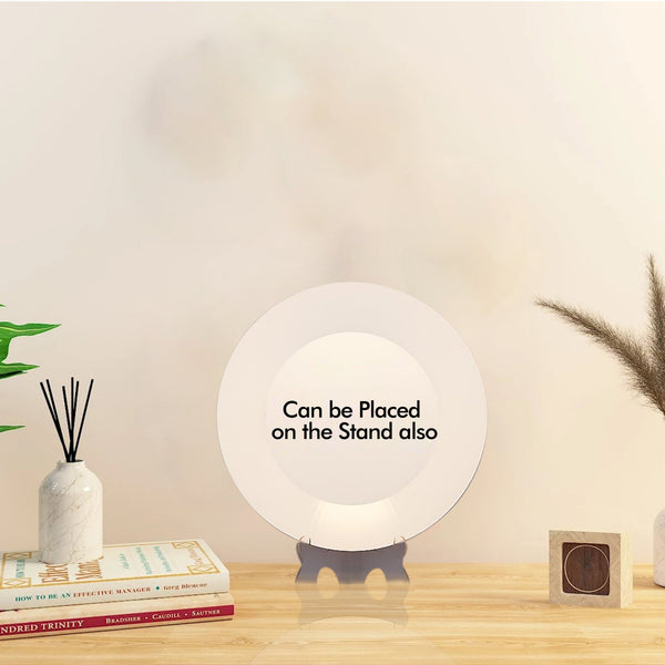 Ceramic Hanging Wall Plate Painting of Girl Catching Bird Moon in Background