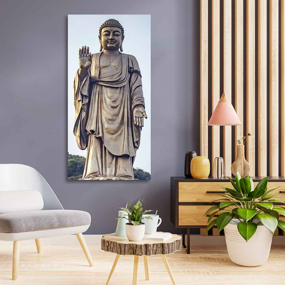 Statue of Gautam Buddha Canvas Wall Painting