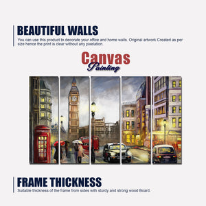 Street View of London Canvas Wall Painting Set of Five