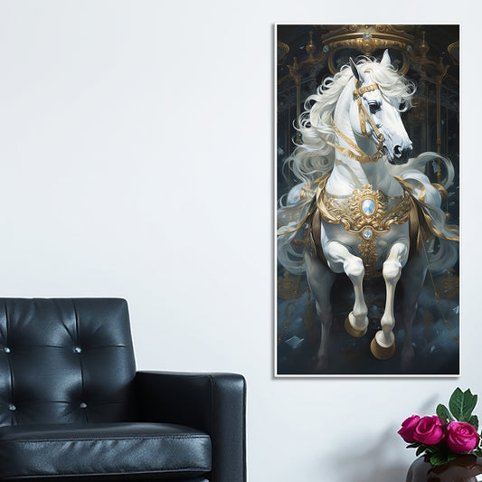 Stunning White Horse Premium Art Canvas Wall Painting