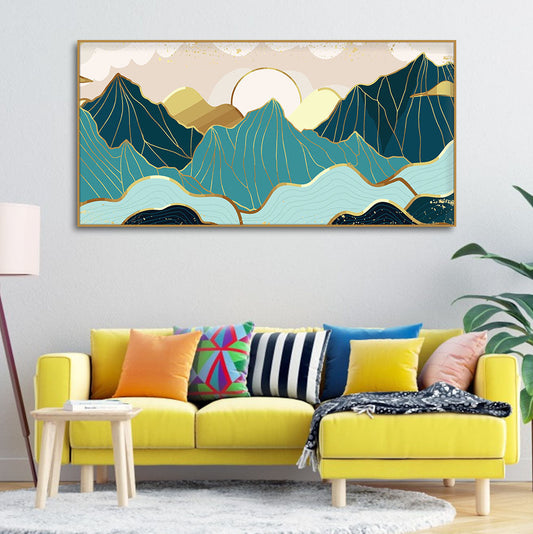 Sunrise Abstract Mountains Canvas wall Painting