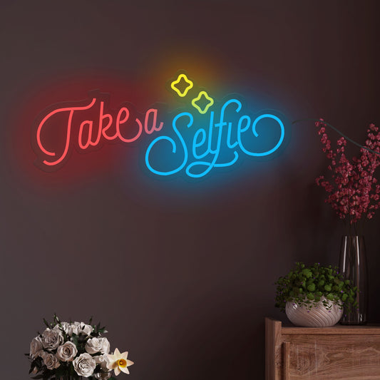 Take A Selfie Text Neon Sign LED Light