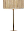 Textured Bamboo Shade with Metal Golden Table Lamp