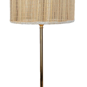 Textured Bamboo Shade with Metal Golden Table Lamp