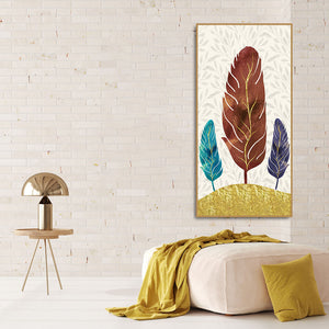 Textured Feathers Premium Canvas Wall Painting