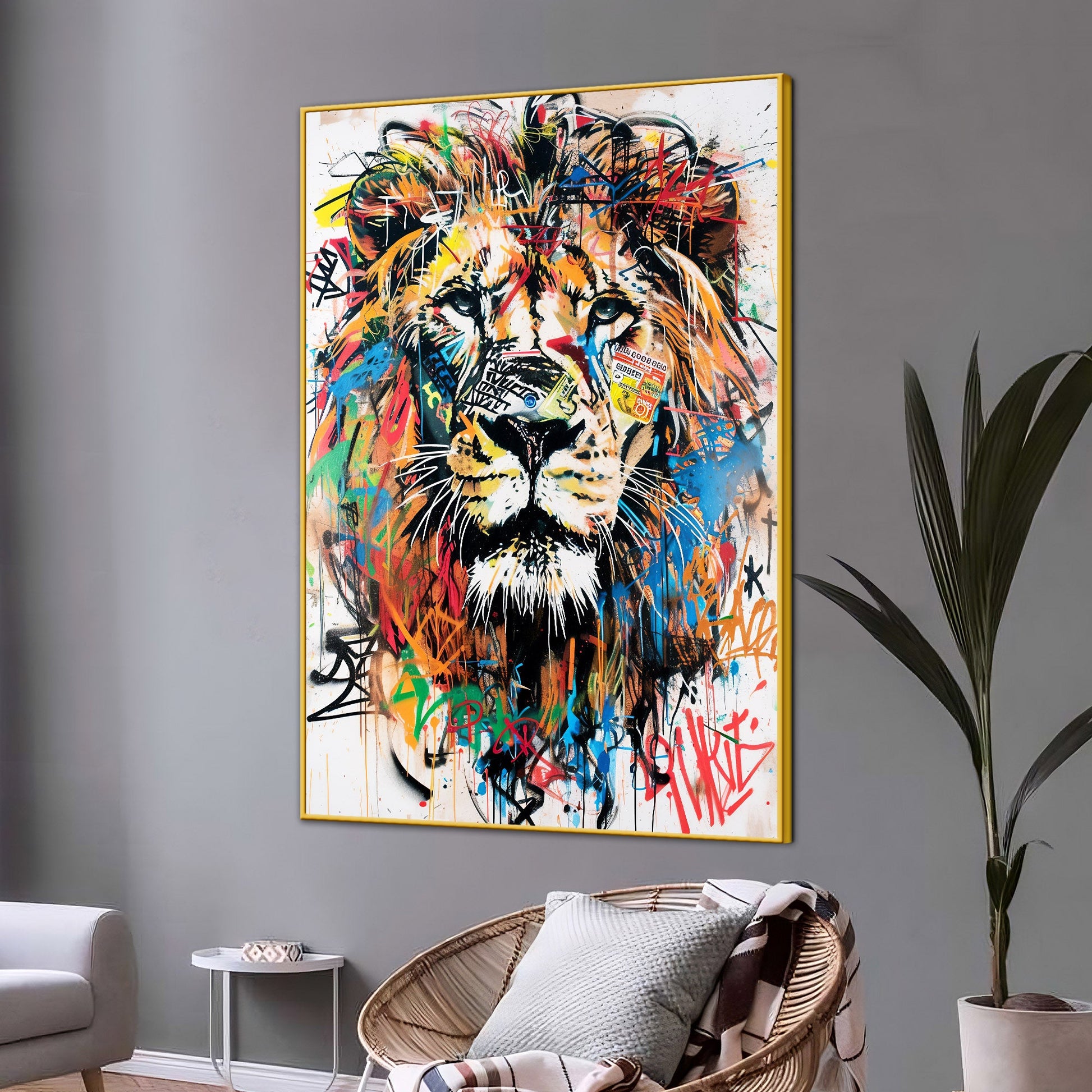 The Factors Of Lion Cotton Canvas Wall Painting