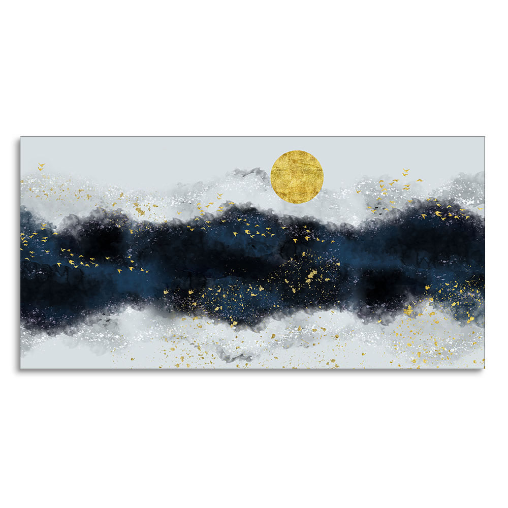 The Golden Moon Modern Abstract Art Canvas Wall Painting