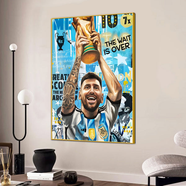 The Wait is Over Messi Cotton Canvas Wall Painting