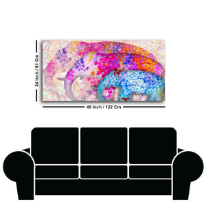 Three Abstract Art Elephants Canvas Wall Painting