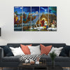 Three Kings and Holy Family Canvas Wall Painting 5 Pieces