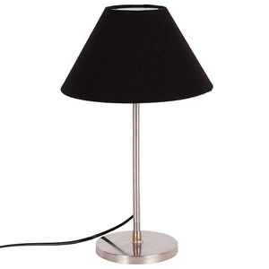 Traditional Cotton Shade Table Lamp with Steel Base