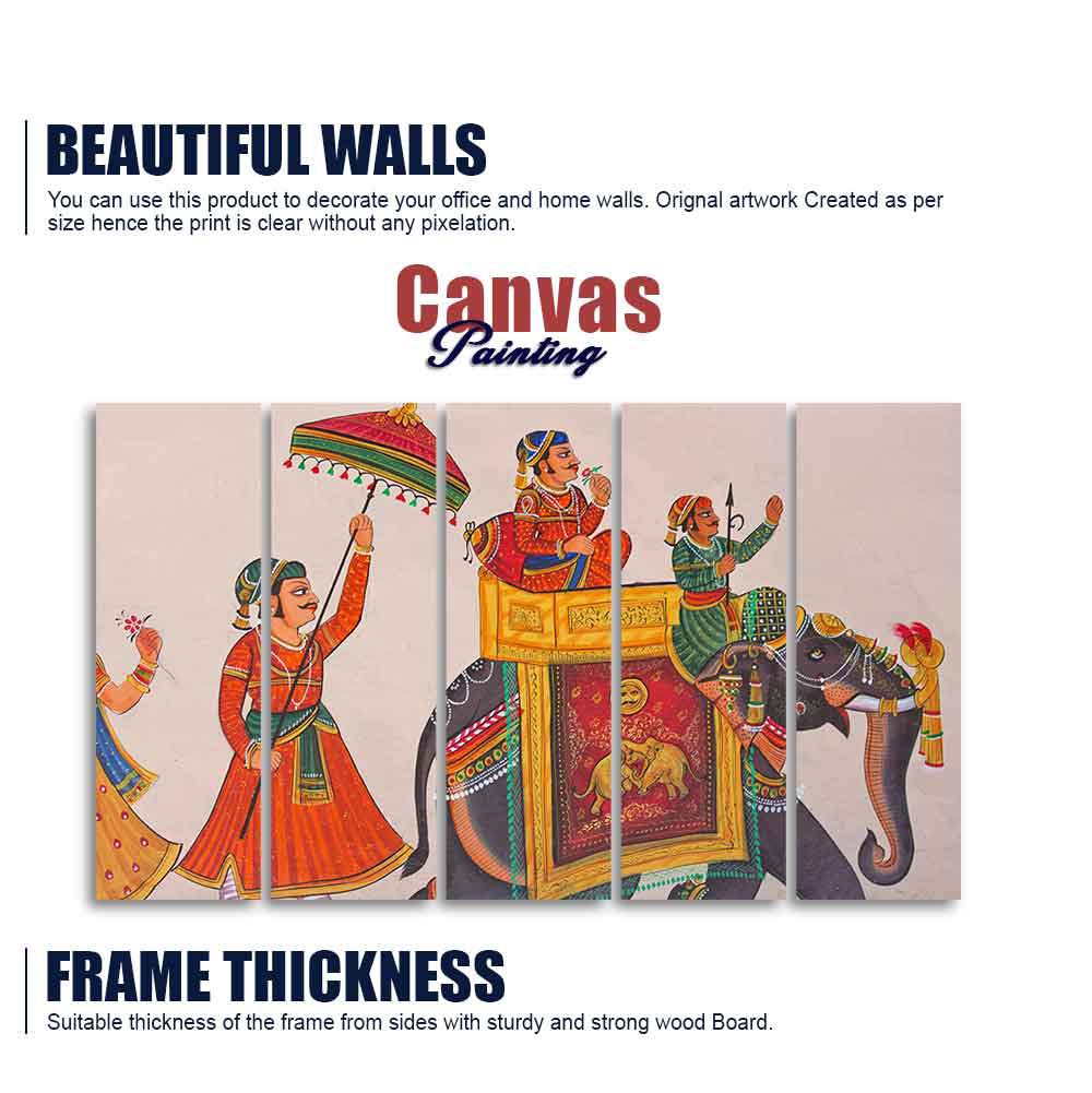 Traditional Indian Miniature Art Wall Painting Set of Five