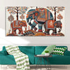 Traditional Three Artistic Elephant Art Canvas Wooden Wall Painting
