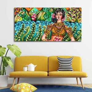 Traditional Women Canvas Wall Painting