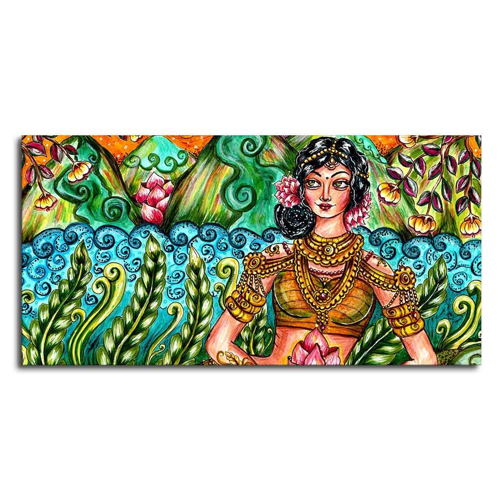 Traditional Women Canvas Wall Painting