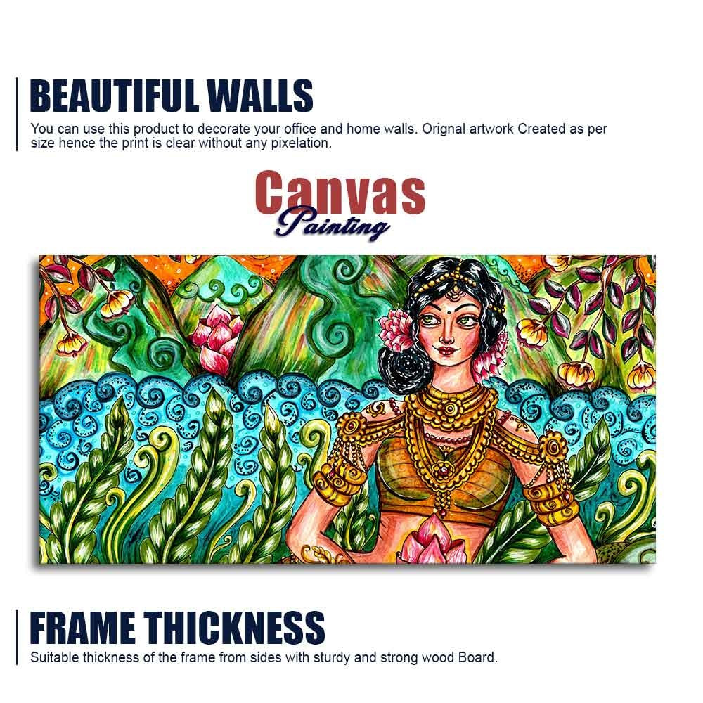 Traditional Women Canvas Wall Painting