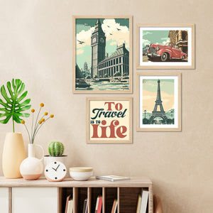 Travel is Life Beautiful Wall Frame Set of Four