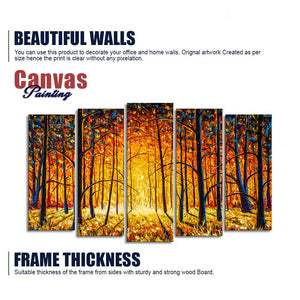 Tree Forest 5 Pieces Premium Wall Painting