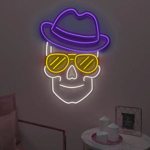 Trippy Skull Design Neon LED Light