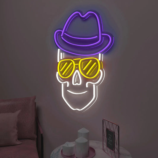 Trippy Skull Design Neon LED Light