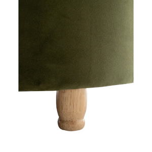 Tufted Olive Green Large Round Shape Storage Ottoman