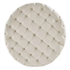 Tufted White Round Shape Velvet Ottoman
