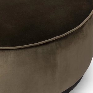 Tufted Wide Round Standard Velvet Ottoman