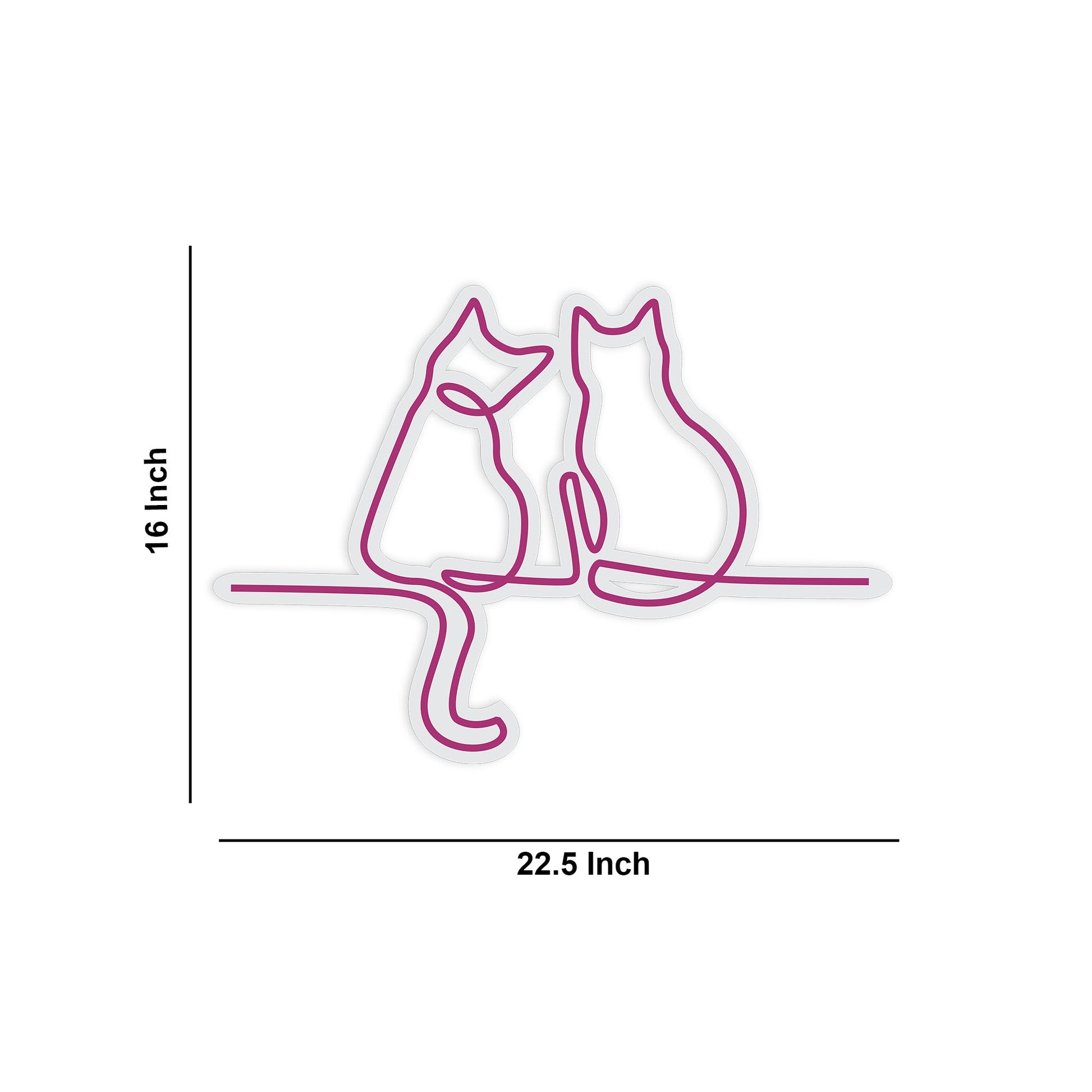 Two Happy Couple Cats Neon Sign LED Light