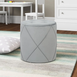 Unique Designer Grey Color Round Storage Ottoman
