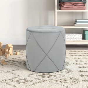 Unique Designer Grey Color Round Storage Ottoman