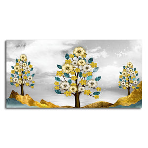 Unique Golden Trees Canvas Wall Painting