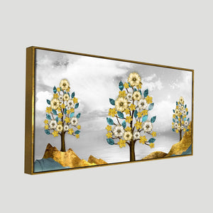 Unique Golden Trees Canvas Wall Painting