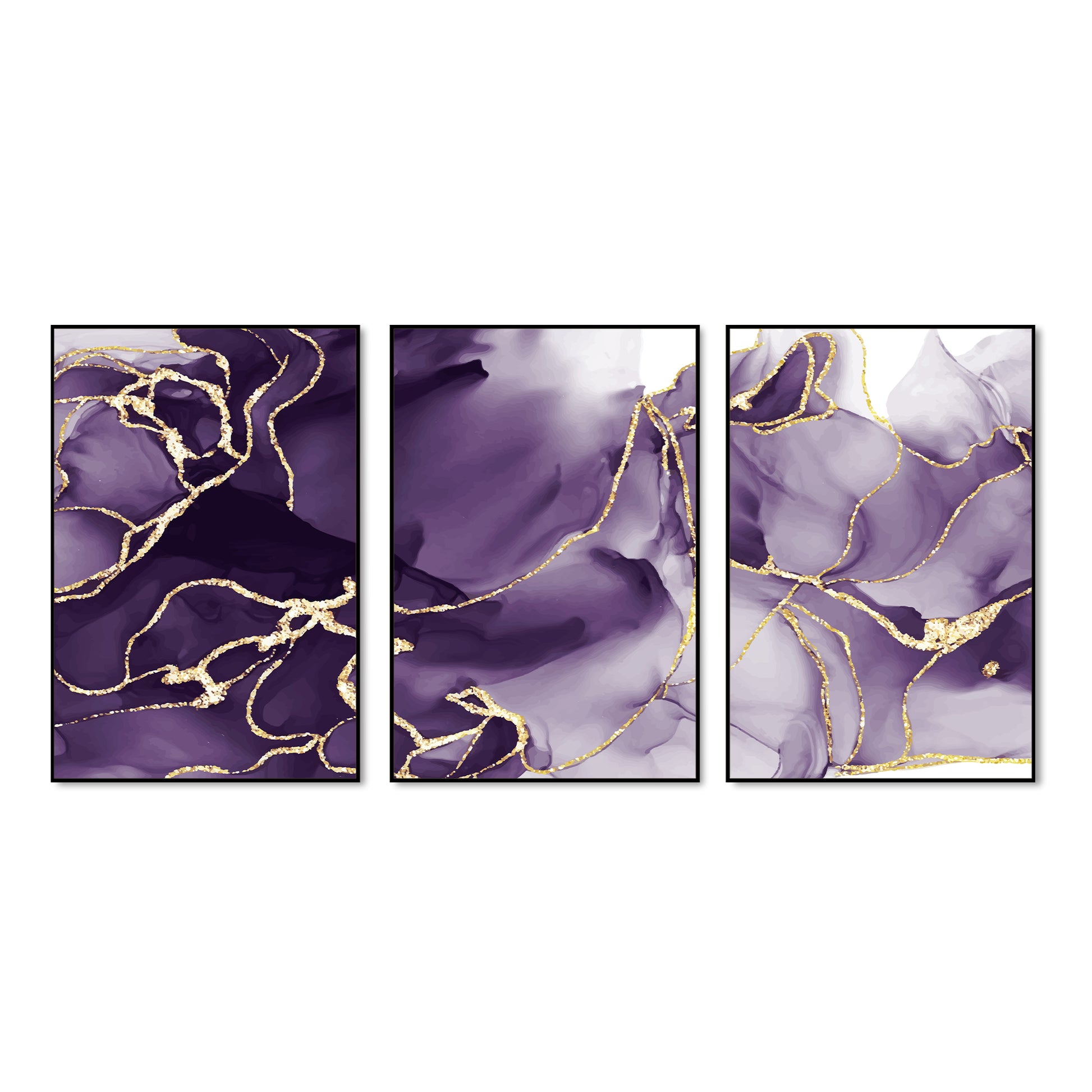 Unique Pattern Floating Canvas Wall Painting Set of Three