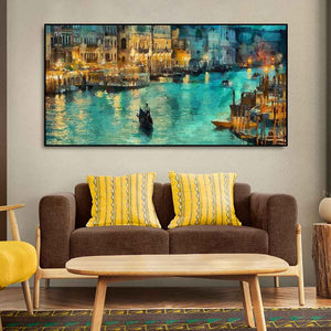 Venice City at Night Canvas Wall Painting