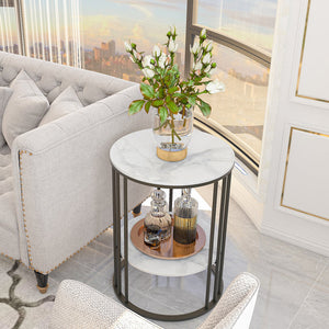 2-Tier Round Shape Modern Designer End Side Table