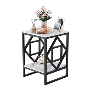 2-Tier Square Shape Modern Designer End Side Table