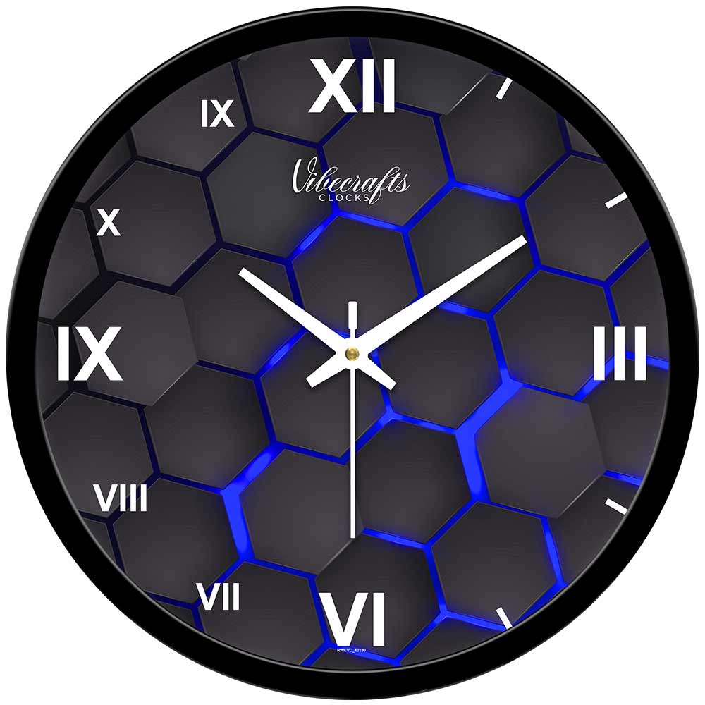 3D Blue Wall Clock